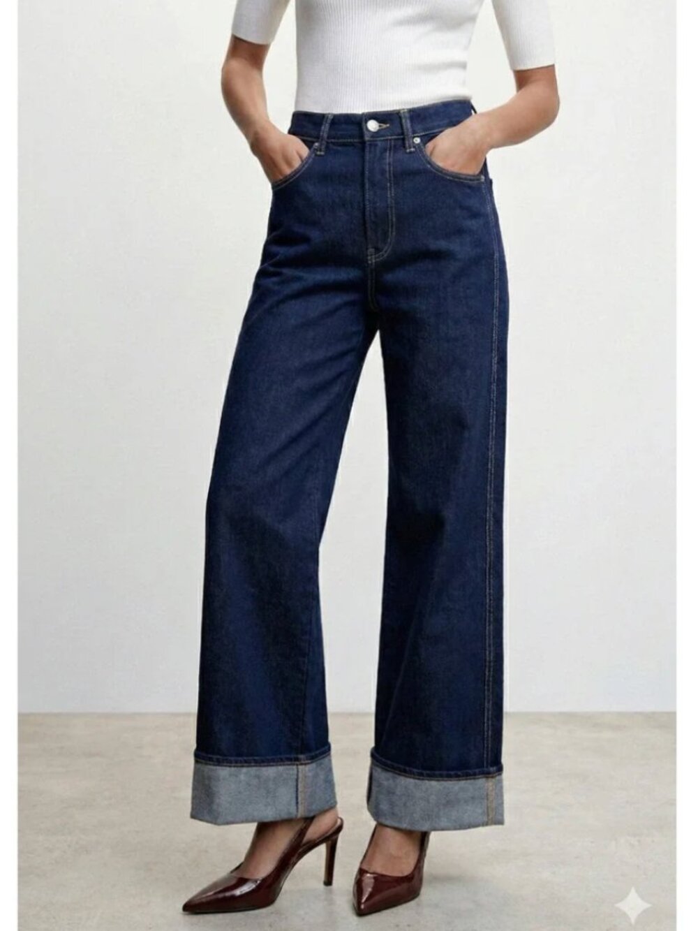 NWT - Veronica Beard Taylor High Rise Wide Leg Jeans Indigo Rinse Size 26